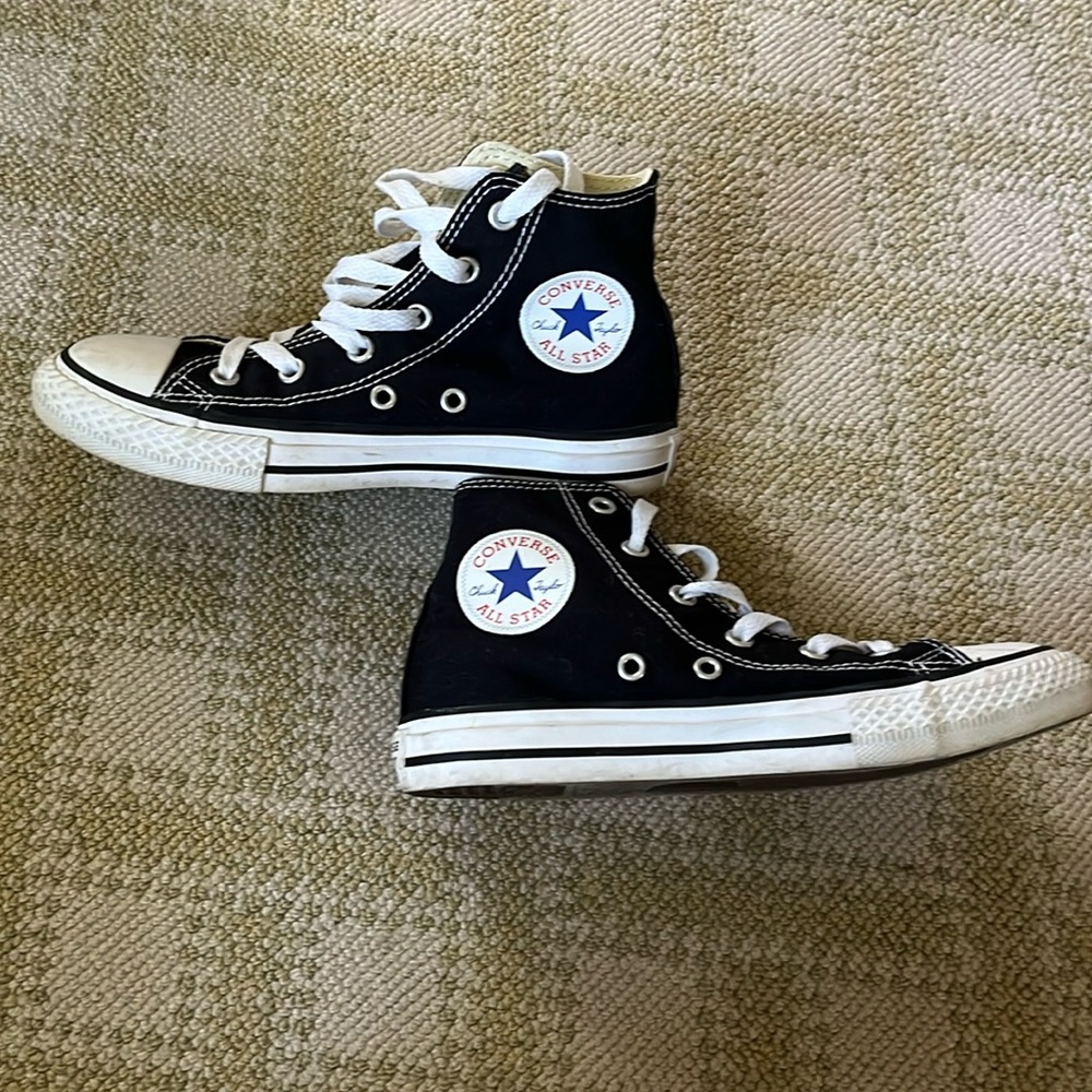 Kids black high top converse